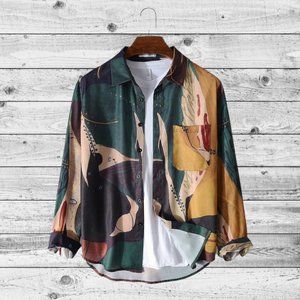 Multi-Colored Abstract Print Shirt